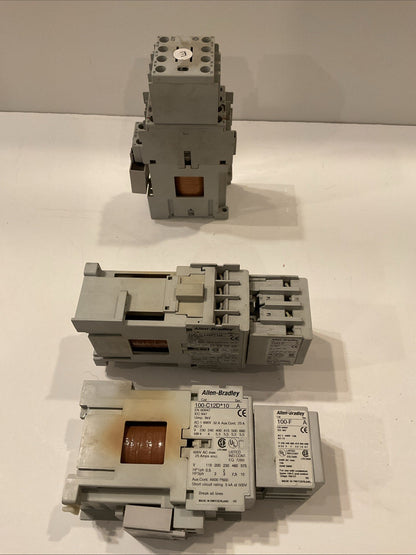 QTY-3 Allen-Bradley 100-C12*10 /A CONTACTOR 600VAC 25A 110v/120v w/100F