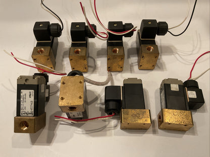 QTY 8 BURKERT  #TYPE 0211B  SOLENOID VALVE (120V 50/60 Hz) 85 PSI MAX. 1/4” NPT