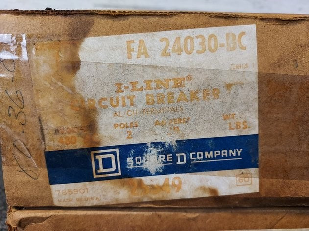 *NEW* QTY 2 - Square D FA 24030-BC  30 A 480V 2P Molded Case Circuit Breaker