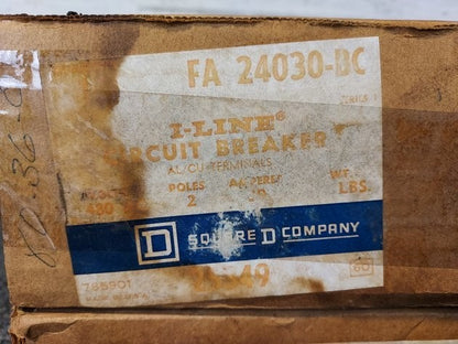 *NEW* QTY 2 - Square D FA 24030-BC  30 A 480V 2P Molded Case Circuit Breaker
