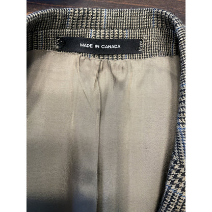 Marshall Fields Pure New Lamb's Wool Blue and Grey Plaid Blazer - 1998