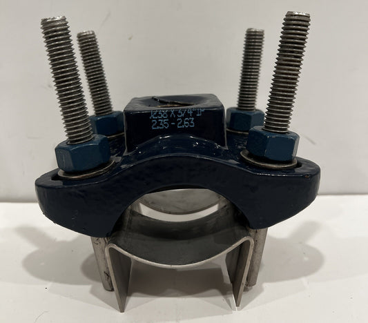 JCM406  Epoxy Coated Service Saddle w/ Double S/S Straps 0238 X 3/4"IP 2.35-2.63