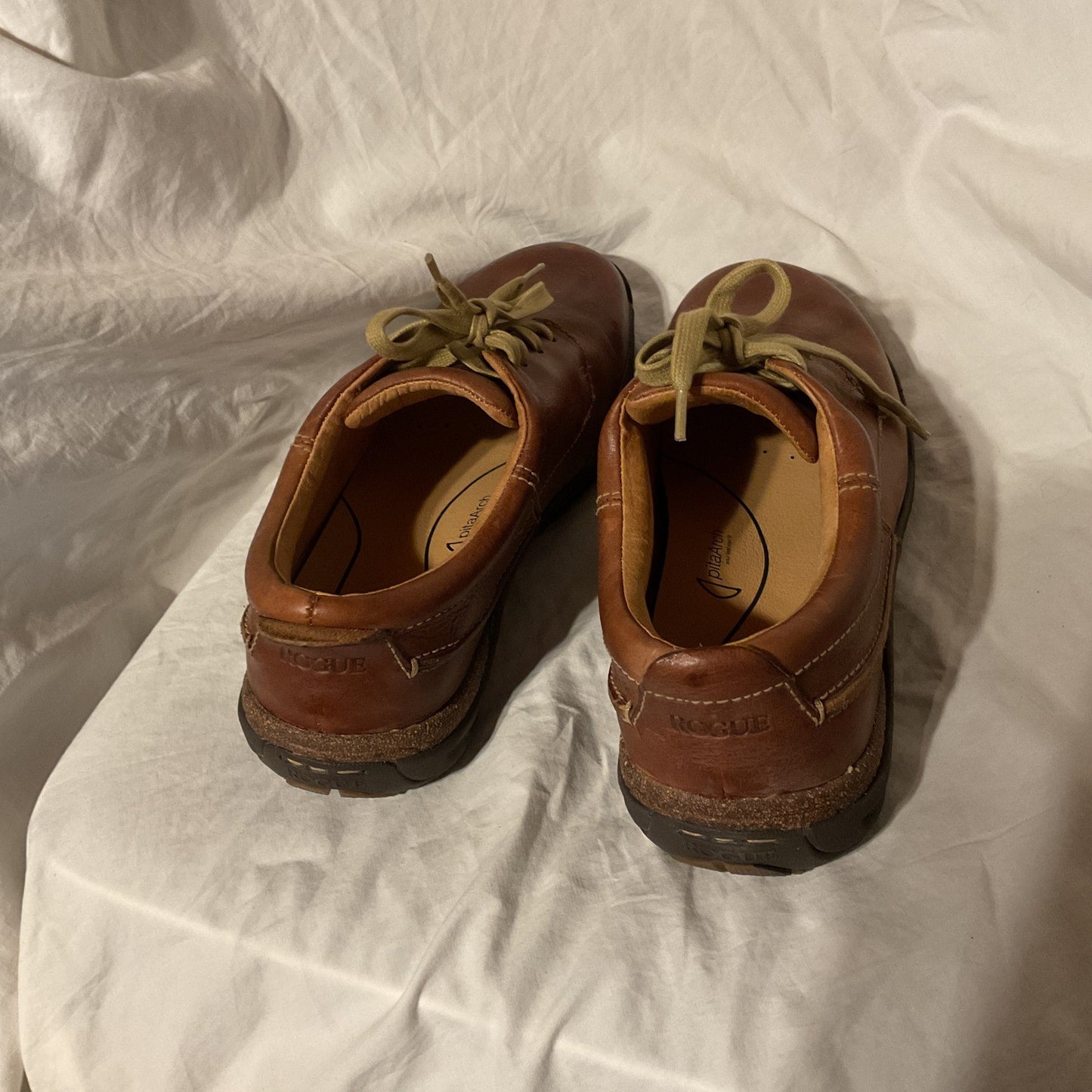 Brown Lace Up Rogue Powell Peanut Shoes in Box, Used with Arch Support - Size 10