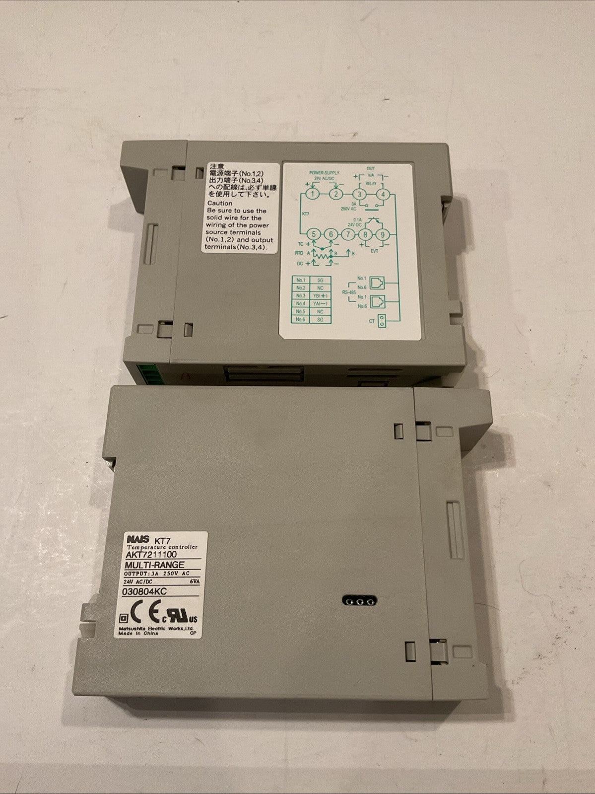 QTY 2 - NAiS Matsushita KT7 Temperature Controller AKT7211100 PLC Temp Module