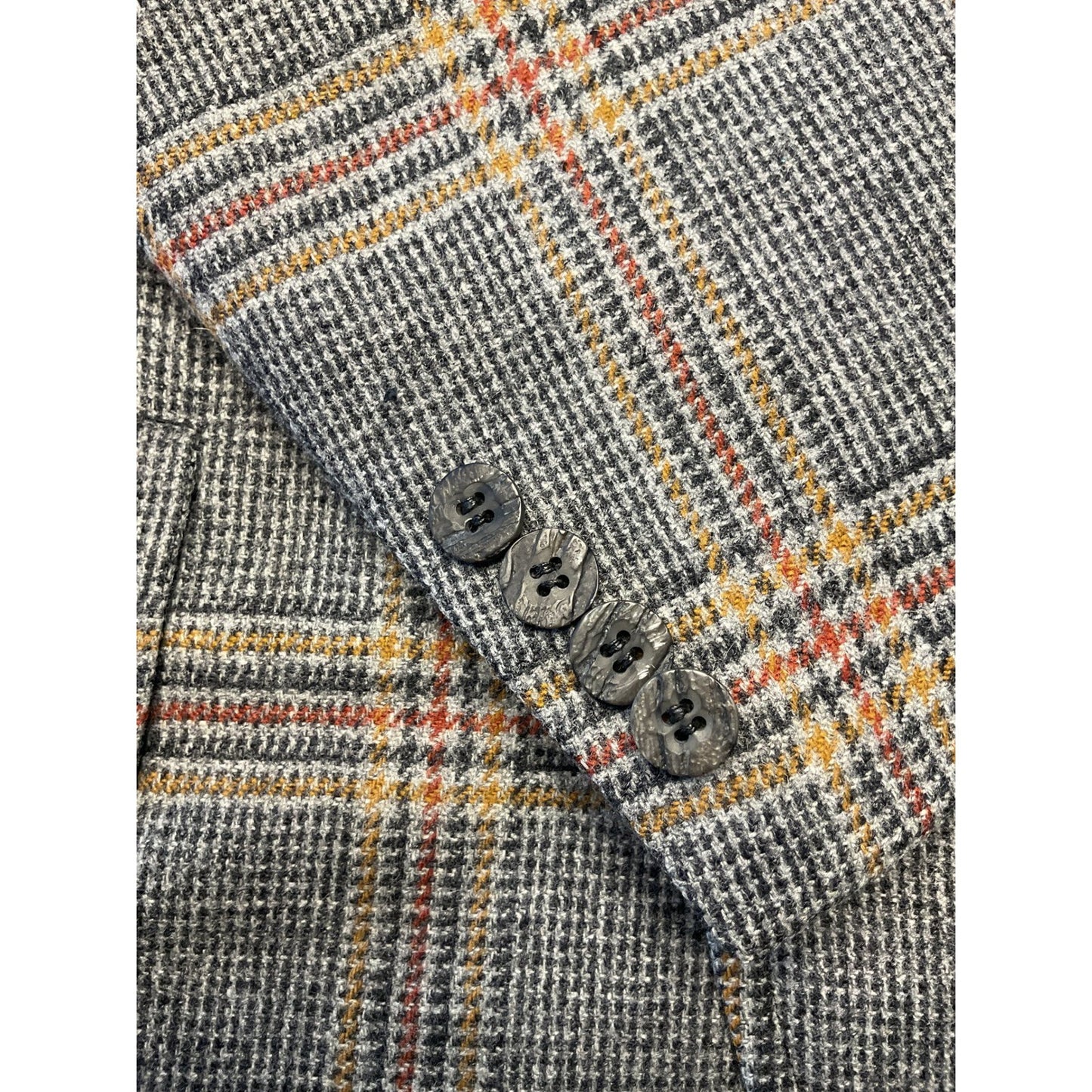 Gray, Yellow, and Orange Glen Plaid Wool Sport Coat