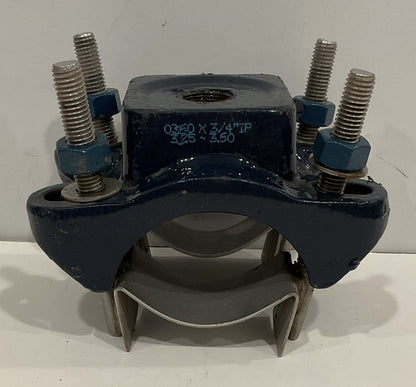 JCM406 Epoxy Coated Service Saddle w/ Double S/S Straps 0350 X 3/4"IP 3.25-3.50