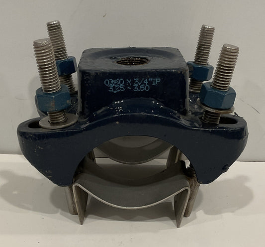 JCM406 Epoxy Coated Service Saddle w/ Double S/S Straps 0350 X 3/4"IP 3.25-3.50