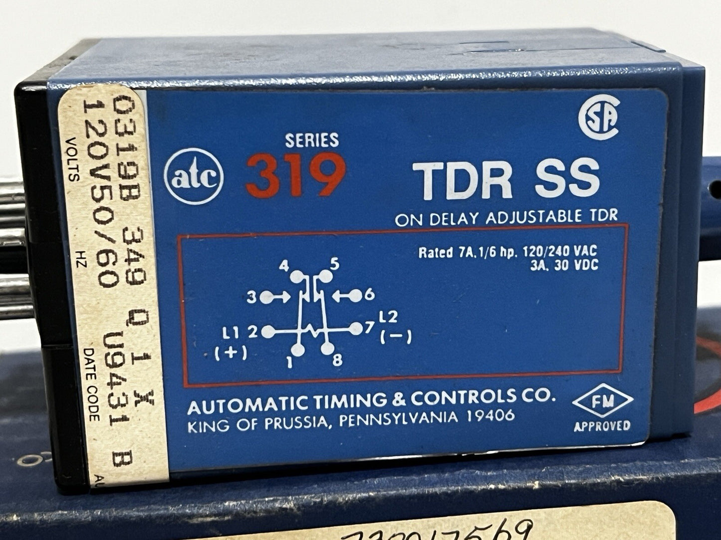 MARSH BELLOFRAM ATC 0319B-349-Q-1-X / 0319B349Q1X Time Delay Relay