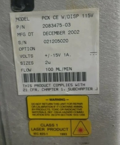Met One Water Particle Counter PCX CE w/ Display 2083475-03 115V 2u 100mL/mn S43