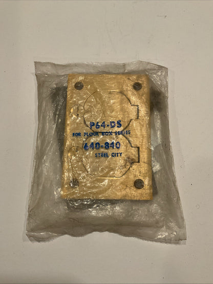 Steel City Duplex Receptacle Cover Plate Brass Alloy Steel 3" x 4-1/2" P 64-DS