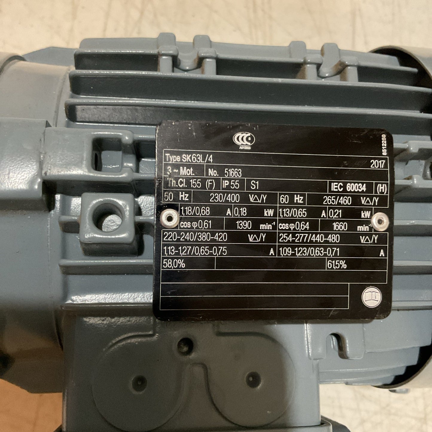 NEW OLD STOCK! LANTECH .18kW GEAR MOTOR 072.1Z-63L/4 51663