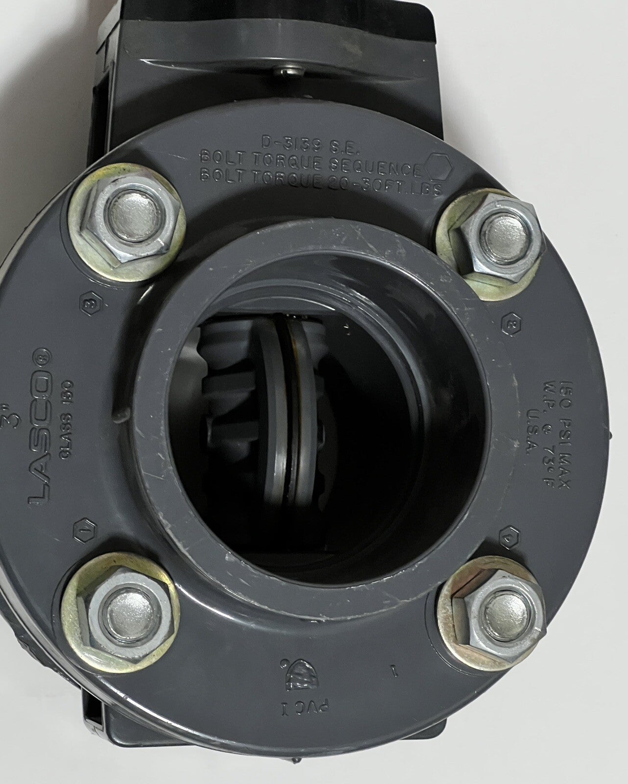 Georg Fischer Type 367 3" PVC-U Manual Butterfly Valve PN10 d90DN80 w/ Flanges
