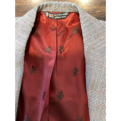 Black and Maroon Plaid Austin Reed of Regent Street Wool Suit