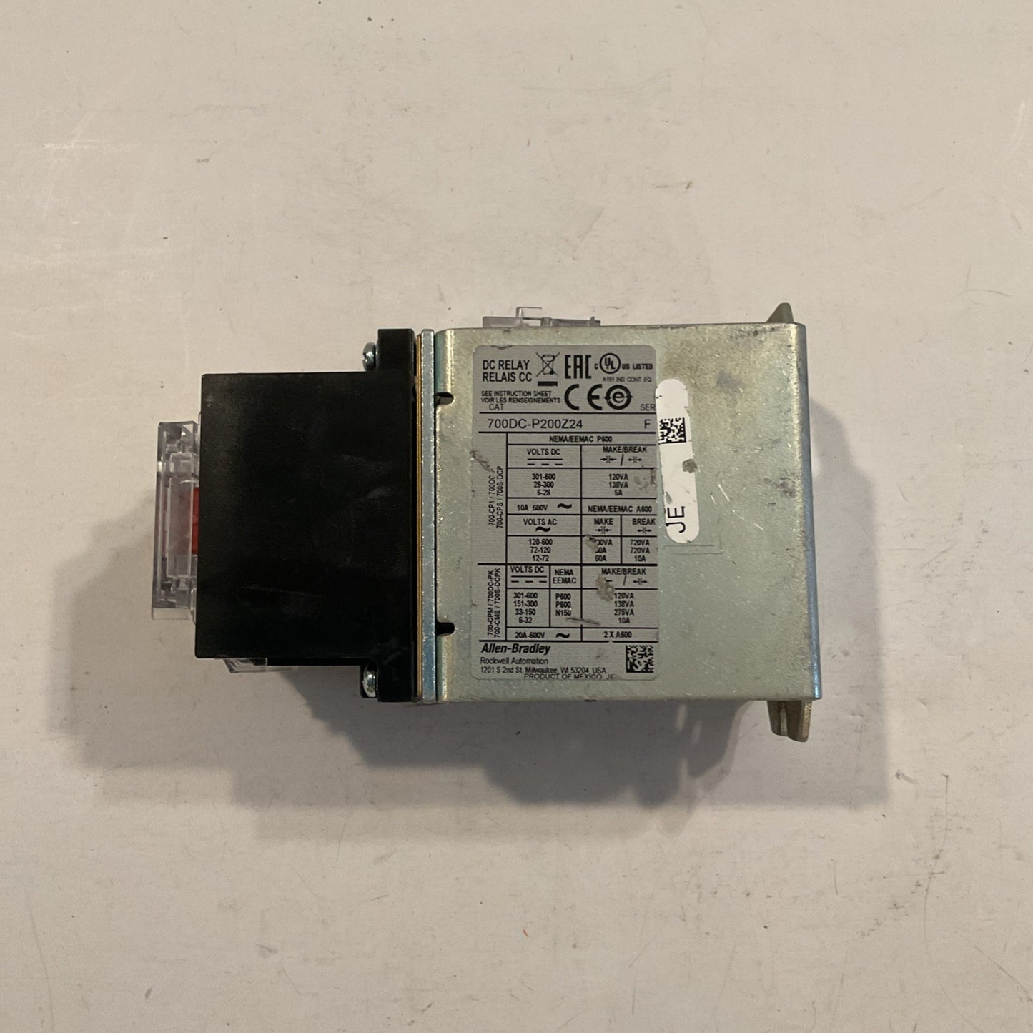 Allen Bradley 700DC-P200Z24 Ser F DC Industrial Relay 10A / 600VDC