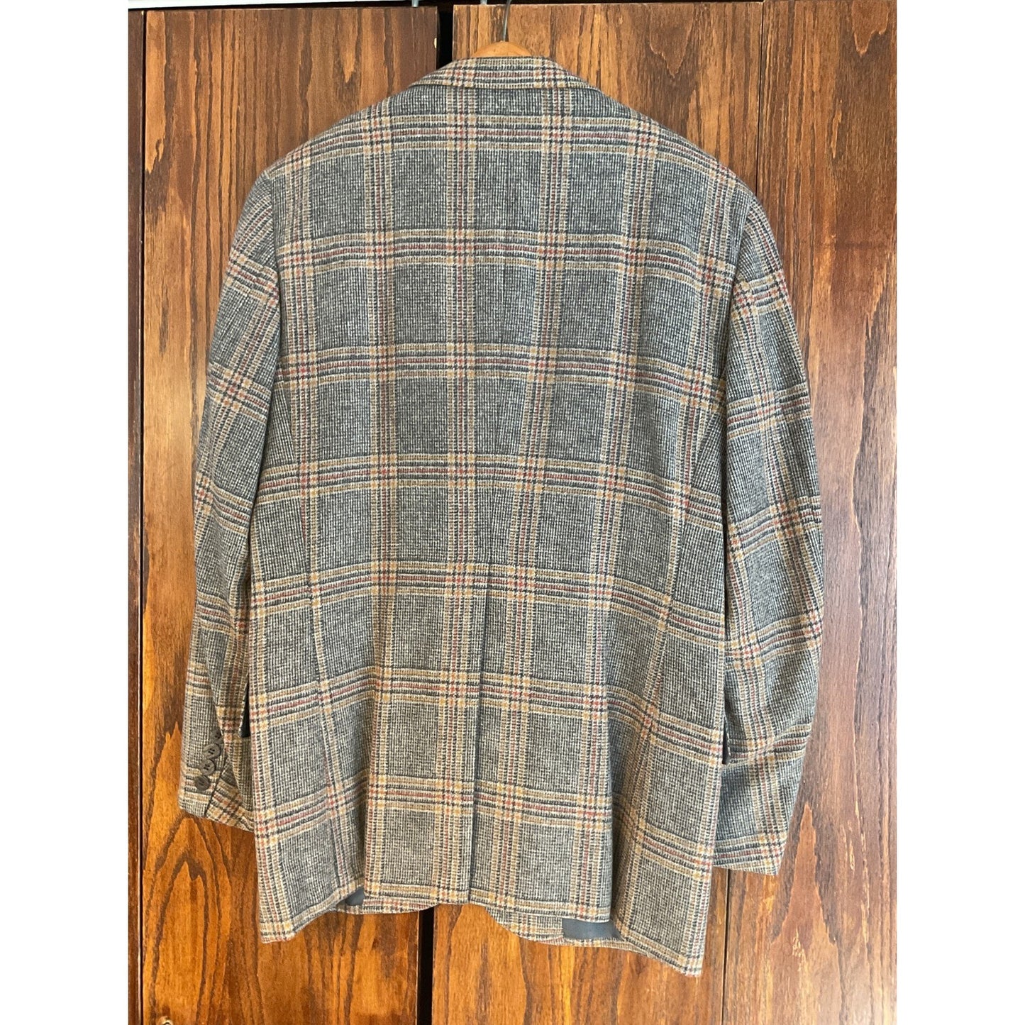 Gray, Yellow, and Orange Glen Plaid Wool Sport Coat