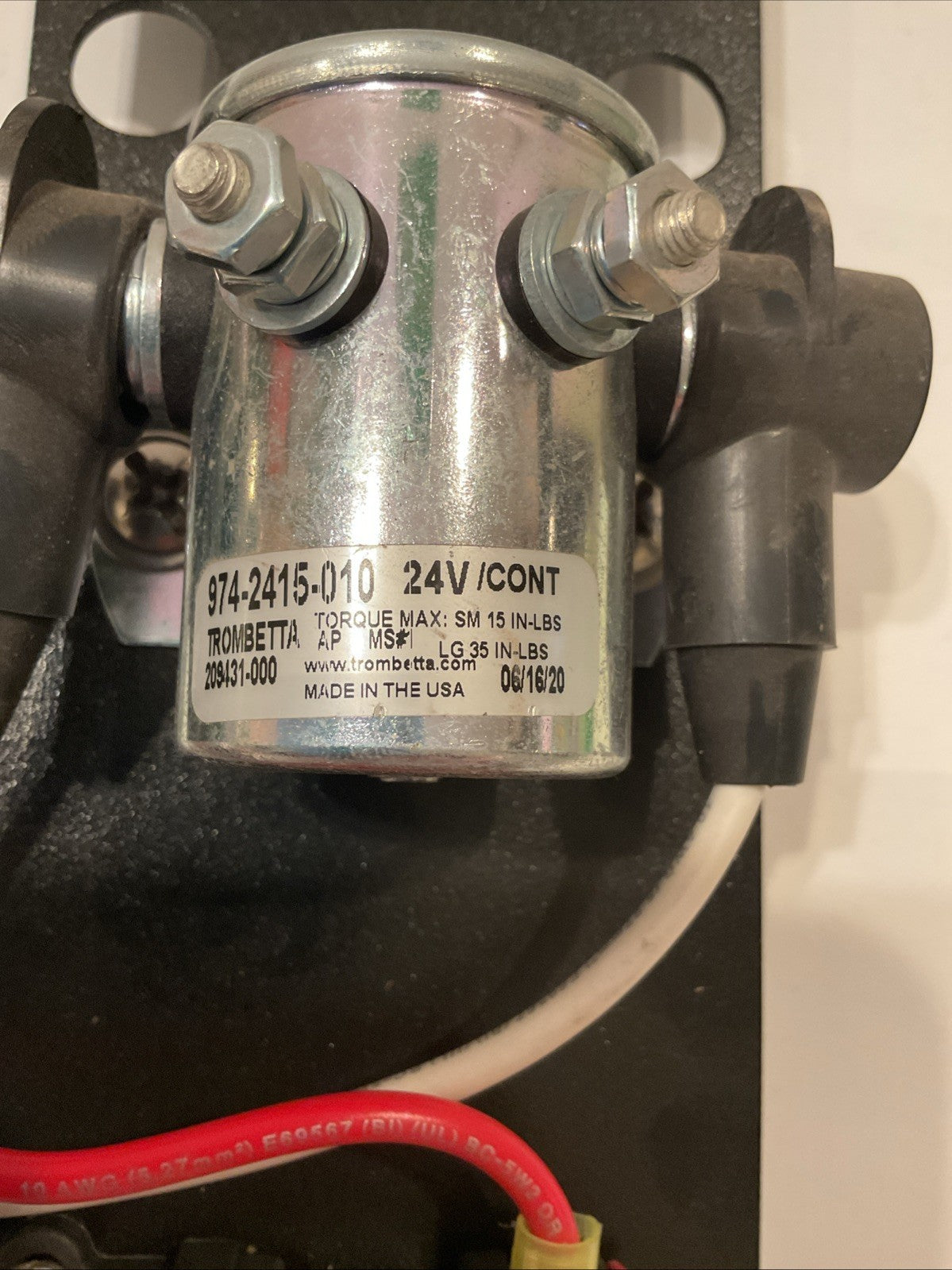 QTY 2 TROMBETTA  #974-2415-010  24V CONT. DUTY METAL DC CONTACTOR W/ 50A FUSES
