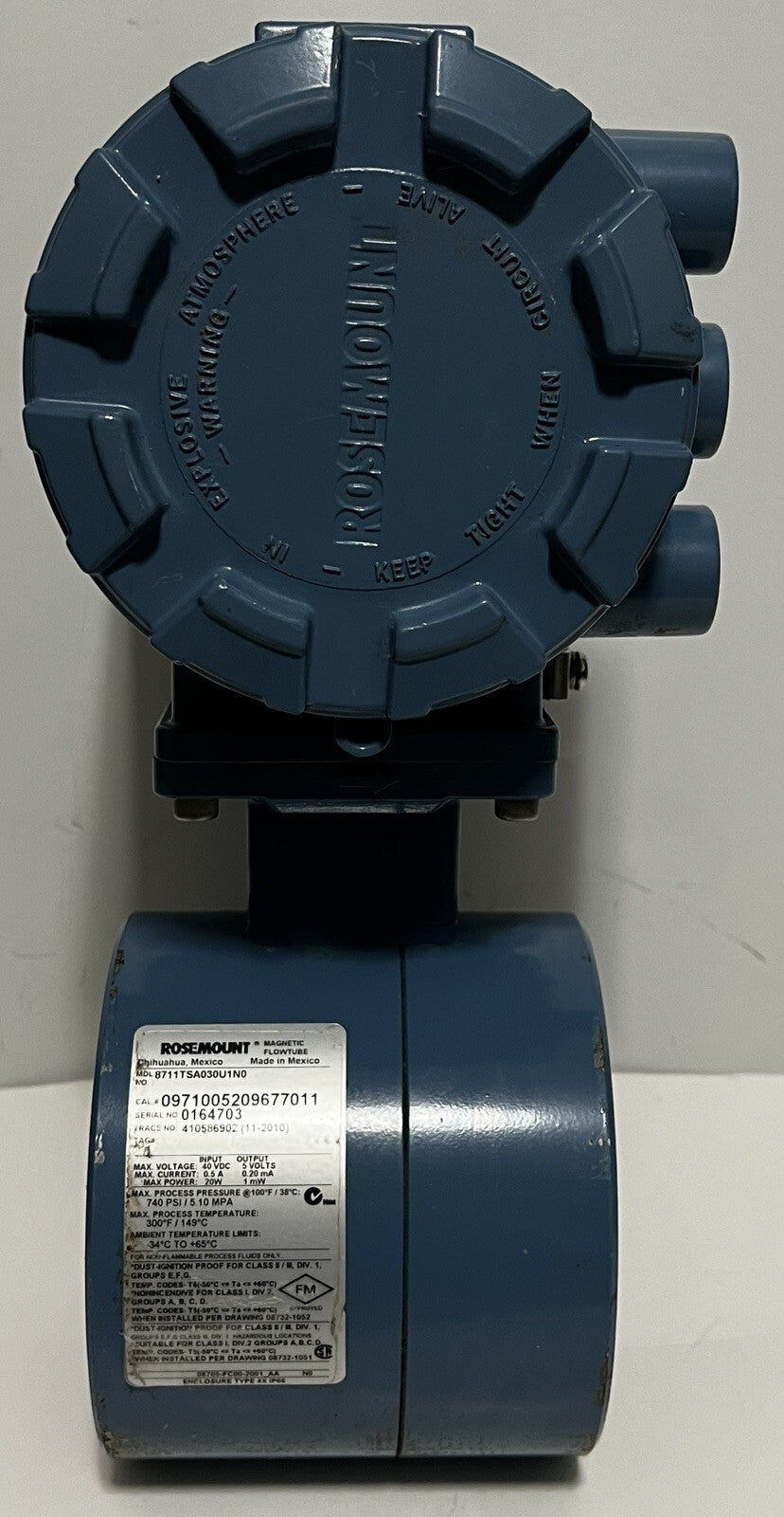 Rosemount 8711TSA030U1N0 Magnetic Flowtube & 8732EST1A1N0M4 HART Transmitter