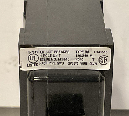 Cutler-Hammer Quicklag Circuit Breaker  M1640 20AMP TYPE BA