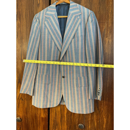 Blue, Red, and Yellow Striped Suit Sport Coat - 1972