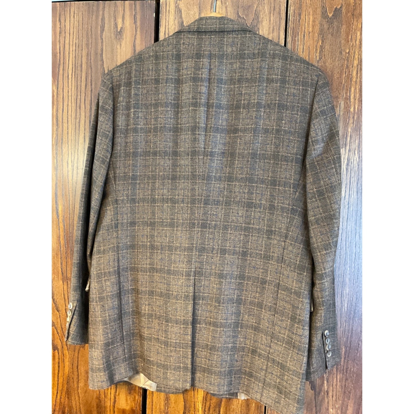 Brown and Blue Plaid Sport Coat