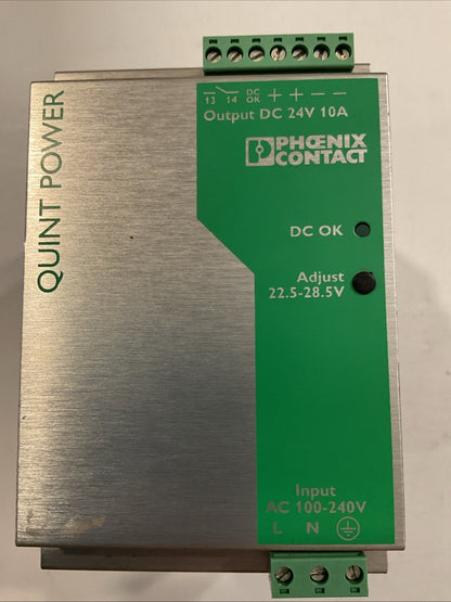 Phoenix Contact QUINT-PS-100-240AC/24DC/10 DIN Rail Power Supply ord#2938604