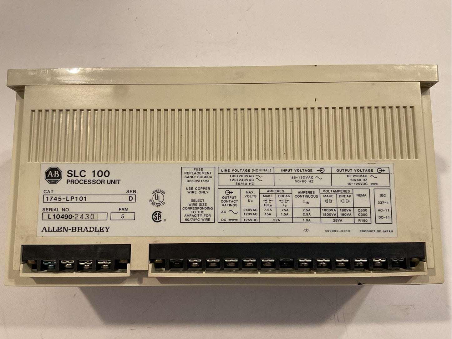 Allen-Bradley 1745-LP101 SLC 100 Processor unit