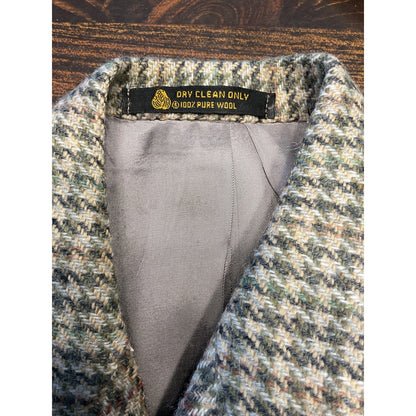 100% Pure Wool Brown, Green, and Red Plaid Sport Coat