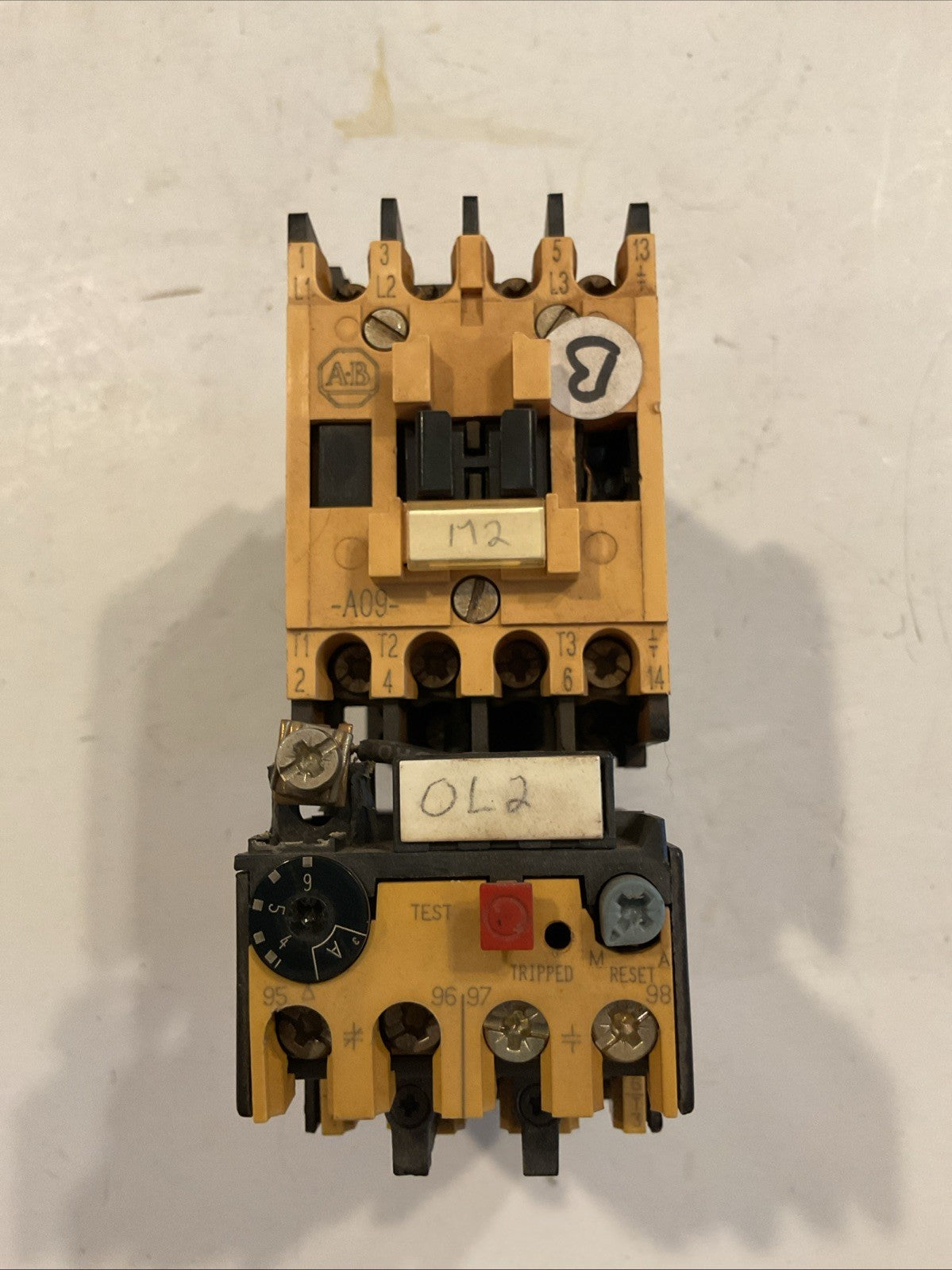 Allen-Bradley 100-A09ND3 Contactor B & 193-BSB60 Overload Relay, Series B