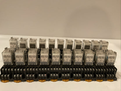 LOT of 21 - Omron MY4N-D2 Socket Relay  5A 24VDC w/Base  Lot of 21