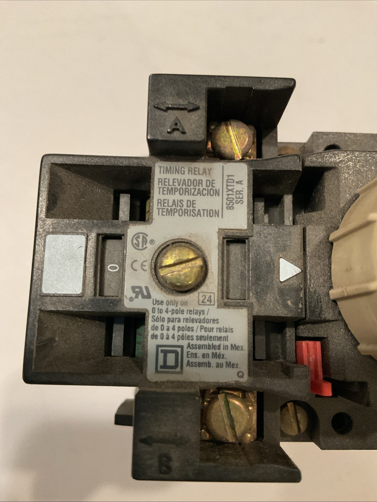 Square D 8501 XTD1 Timing Relay Series A, 8501 X040 110/120V Coil