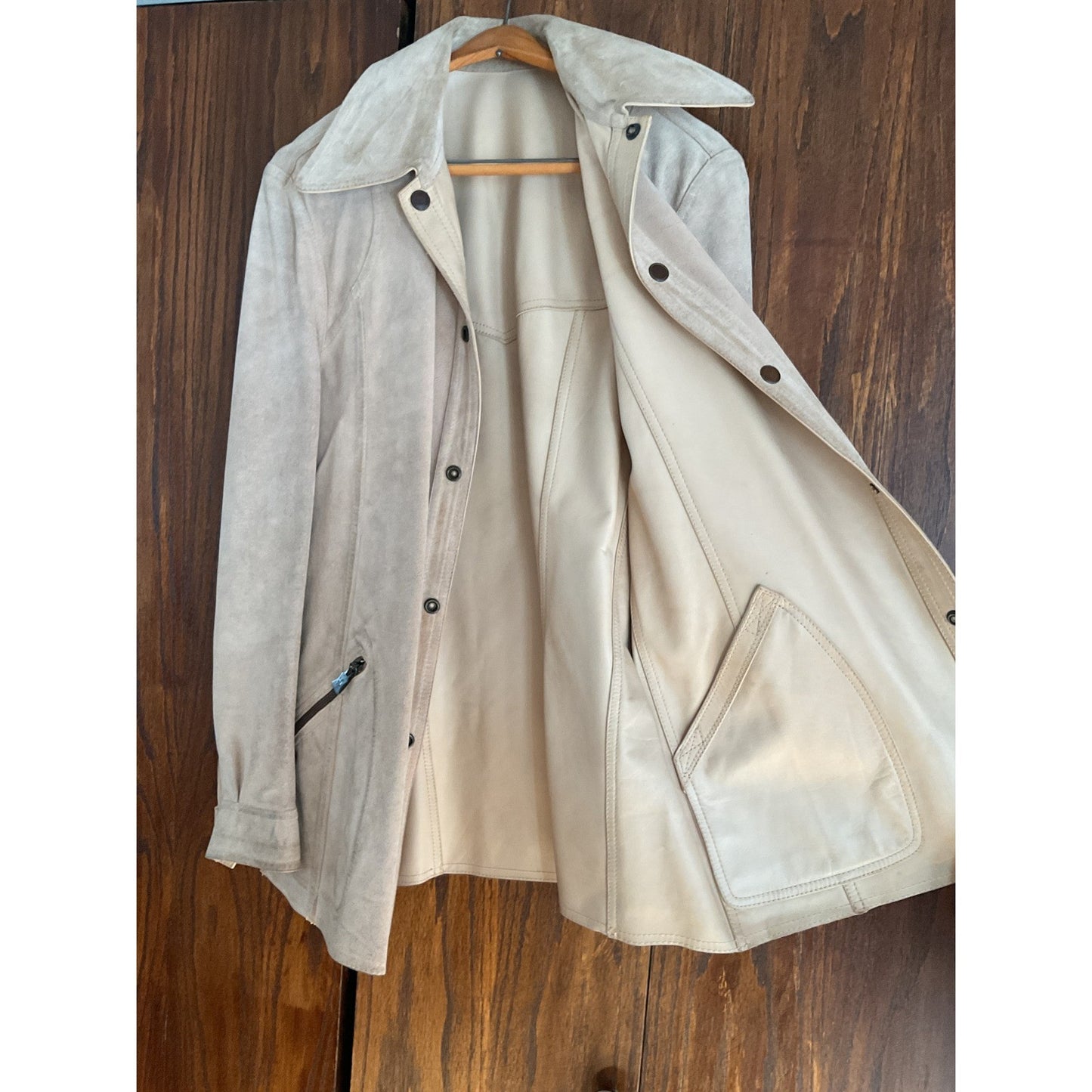 Reversible Tan Leather Huc of Sweden Coat - Size 44