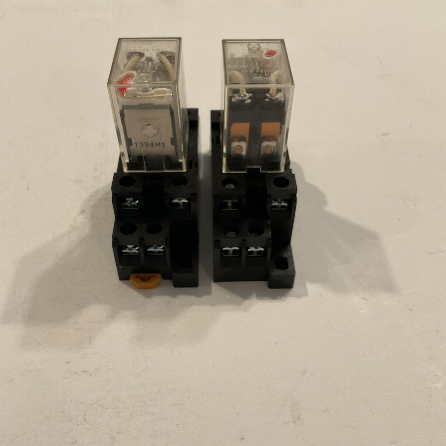 Qty 2 - Omron LY2N 110/12VAC Plug-In Relay 12A 1/2 HP 120VAC with 1745H2 Base