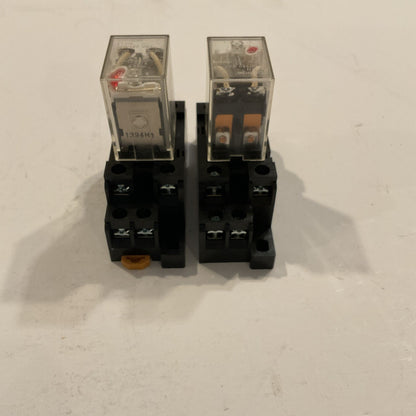 Qty 2 - Omron LY2N 110/12VAC Plug-In Relay 12A 1/2 HP 120VAC with 1745H2 Base