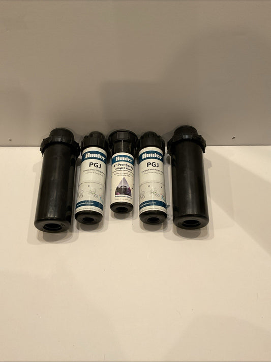 5 Hunter Sprinkler heads:(2)PPG Ultra- (2)PGJ- (1)4" Pro-Spray - 30+ Connectors