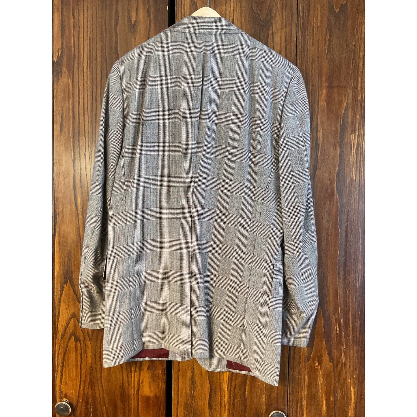 Black and Maroon Plaid Austin Reed of Regent Street Wool Suit