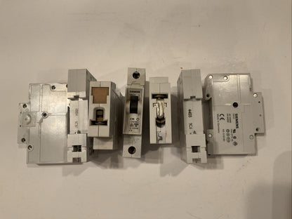 LOT OF 7 5SX21 Siemens Circuit Breaker 250/400V 1 Pole (C8, (4)C10, C20 and C30)