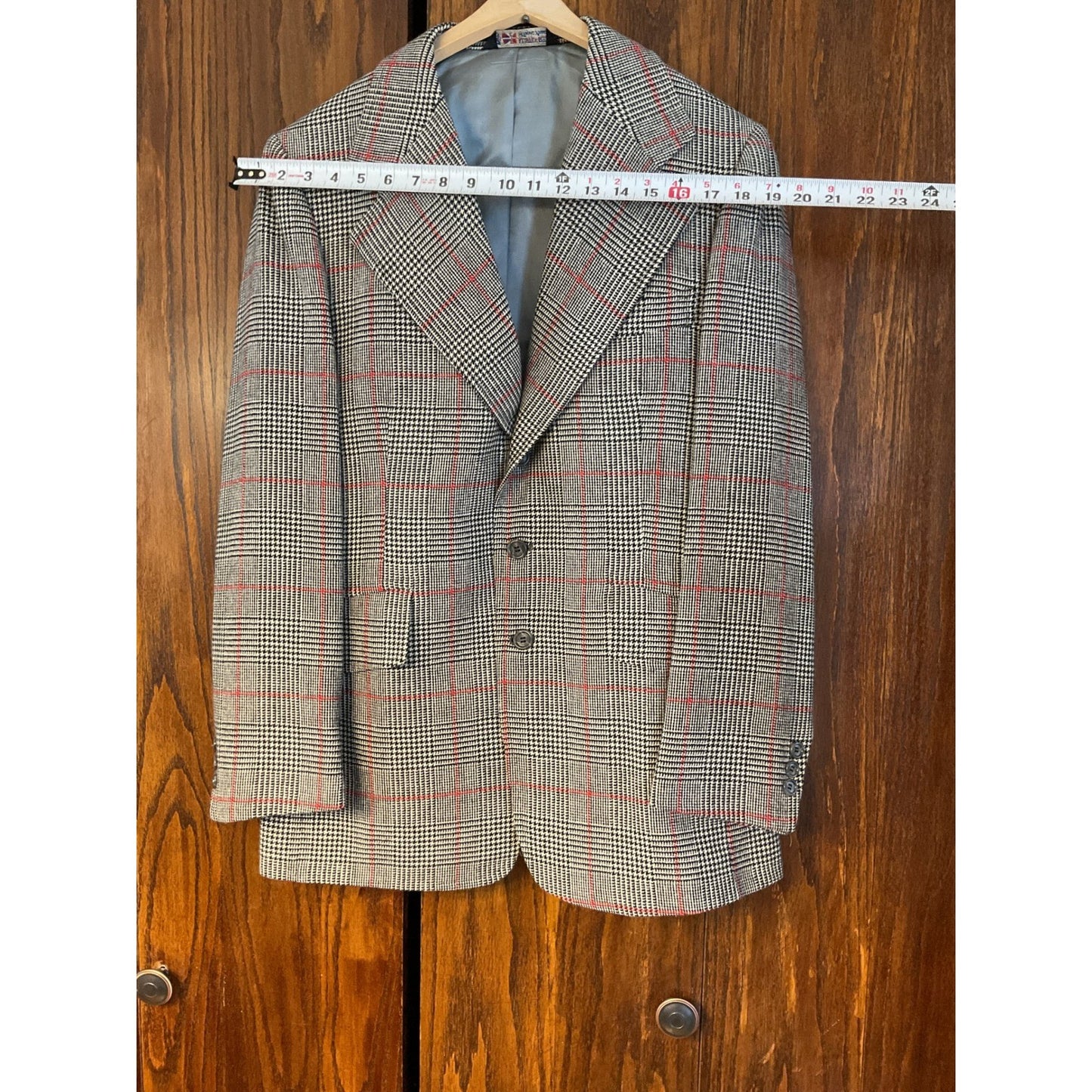 Red and Houndstooth Plaid Wool Suit Set
