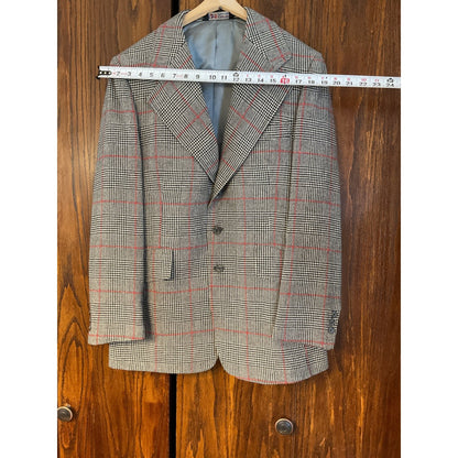 Red and Houndstooth Plaid Wool Suit Set