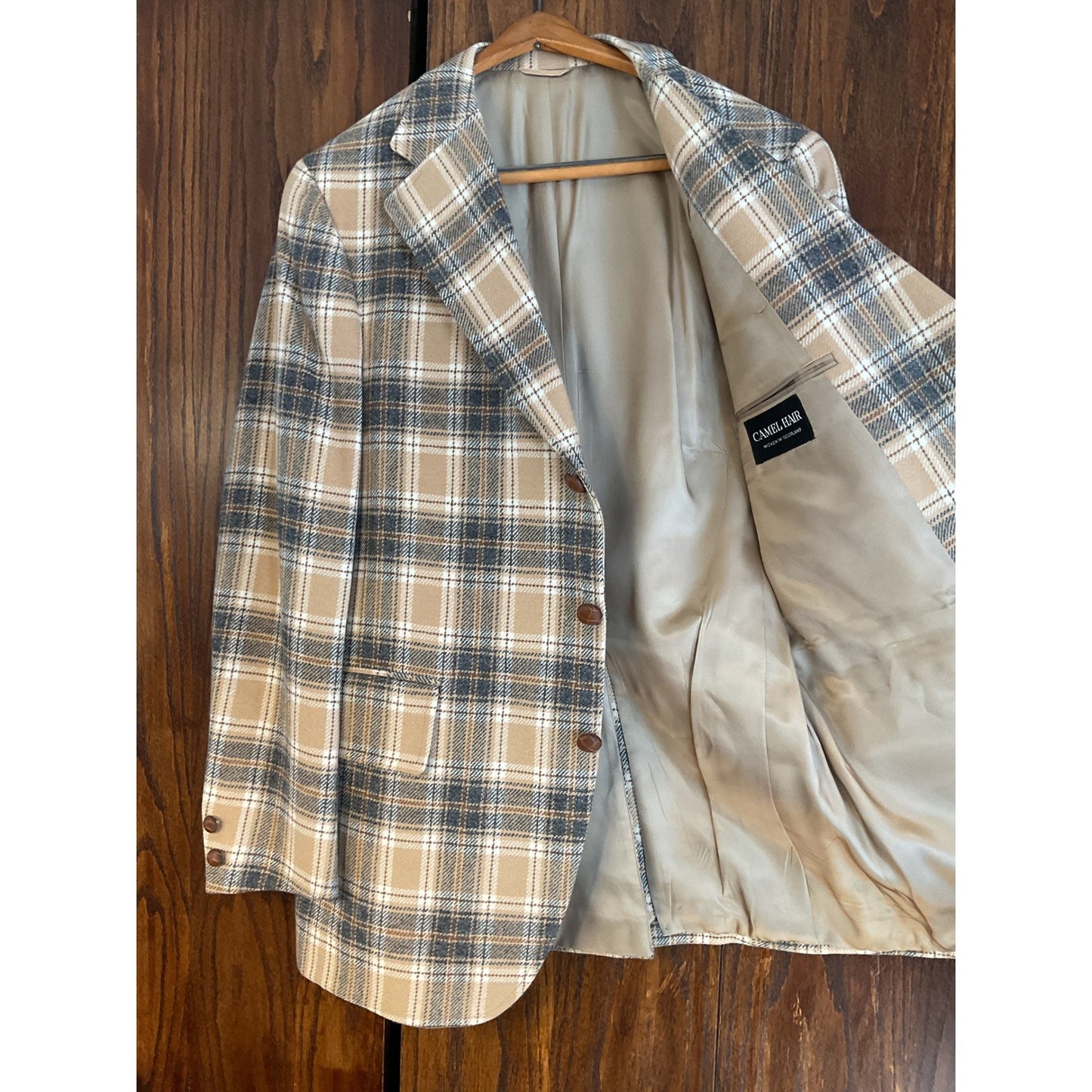 Camel Hair Tan Plaid Sport Coat