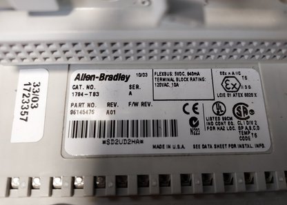 QTY 6 Allen Bradley 1794-TB3 Flex I/O Terminal Base Module 36 Pin Terminal Block