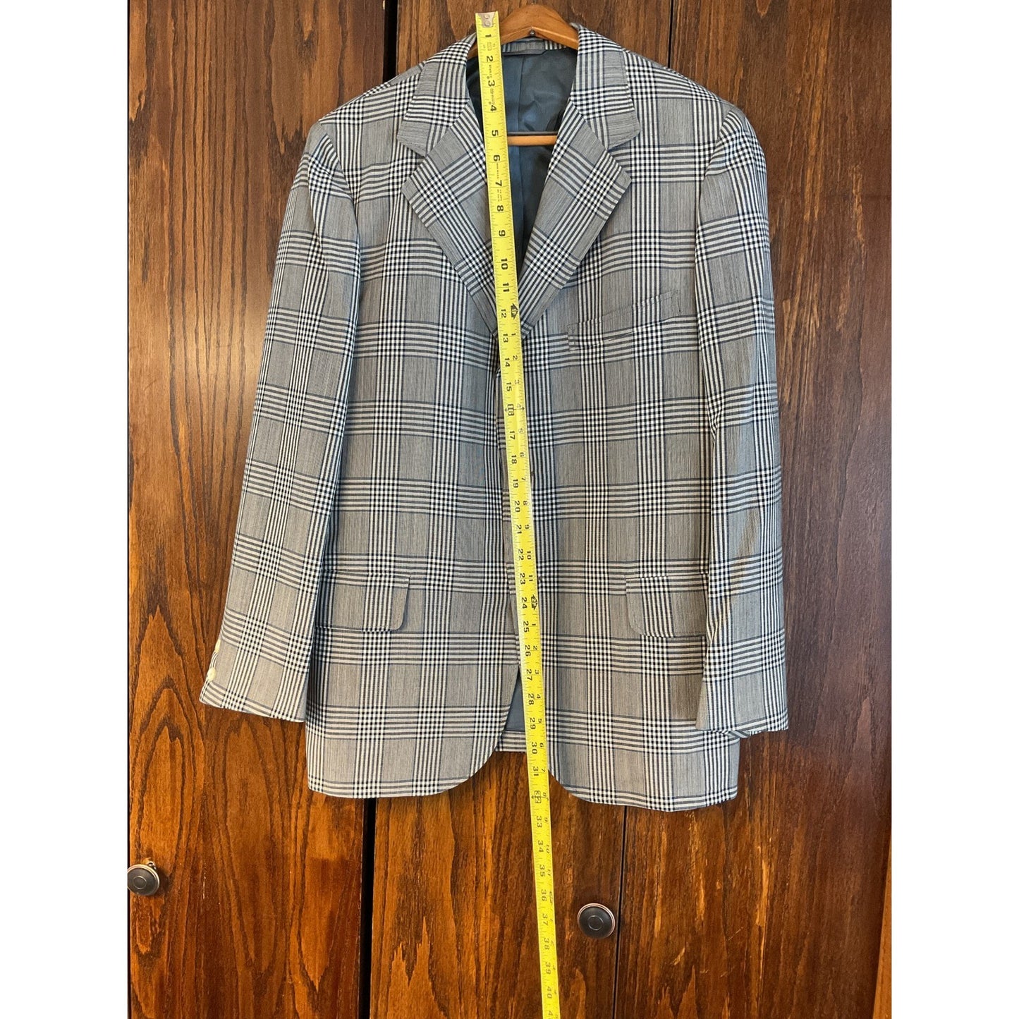Blue and Gray plaid Sport Coat - 1970