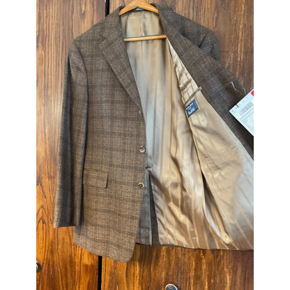 Brown and Blue Plaid Sport Coat