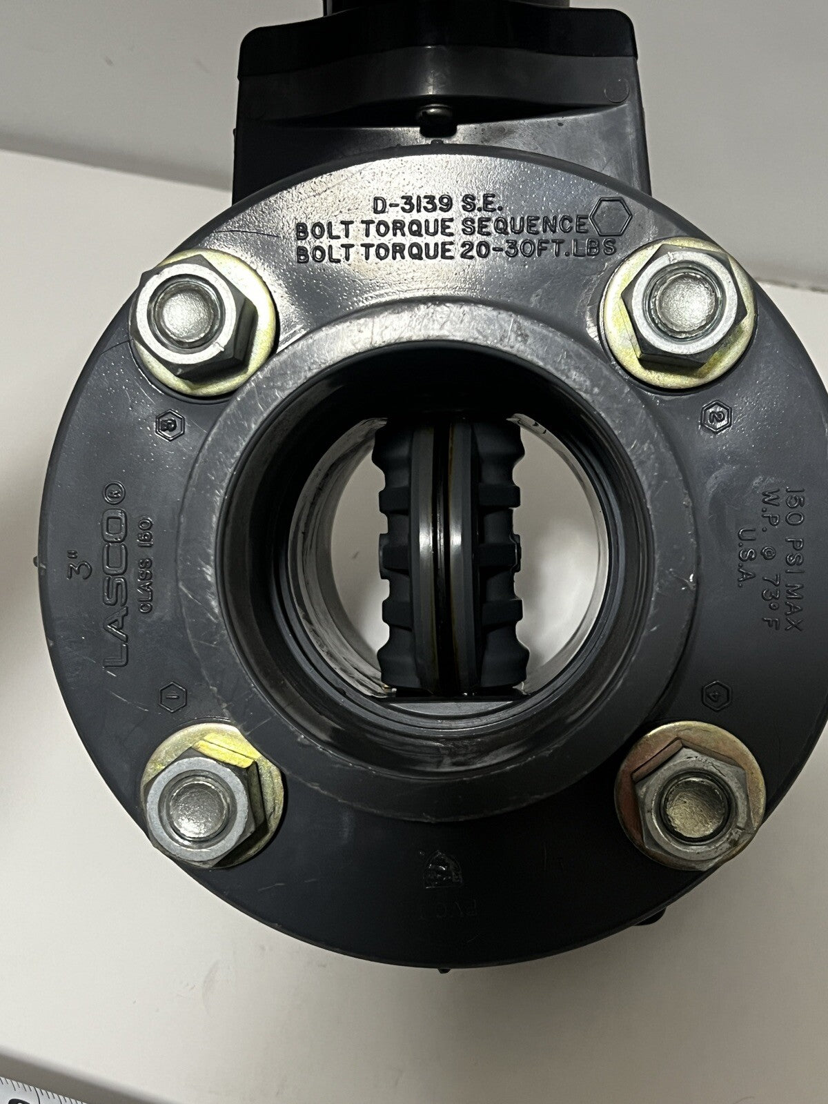 Georg Fischer Type 367 3" PVC-U Manual Butterfly Valve PN10 d90DN80 w/ Flanges
