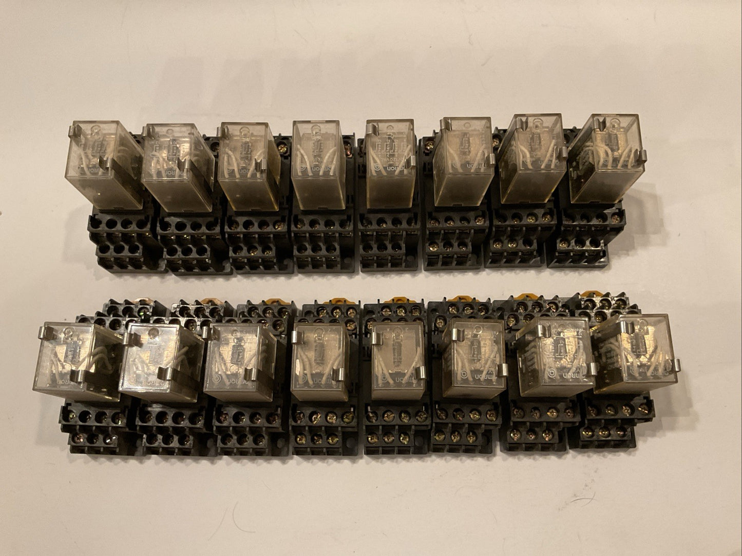 Qty 16 - OMRON MY4 RELAY 110/120VAC with base