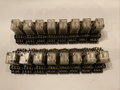 Qty 16 - OMRON MY4 RELAY 110/120VAC with base