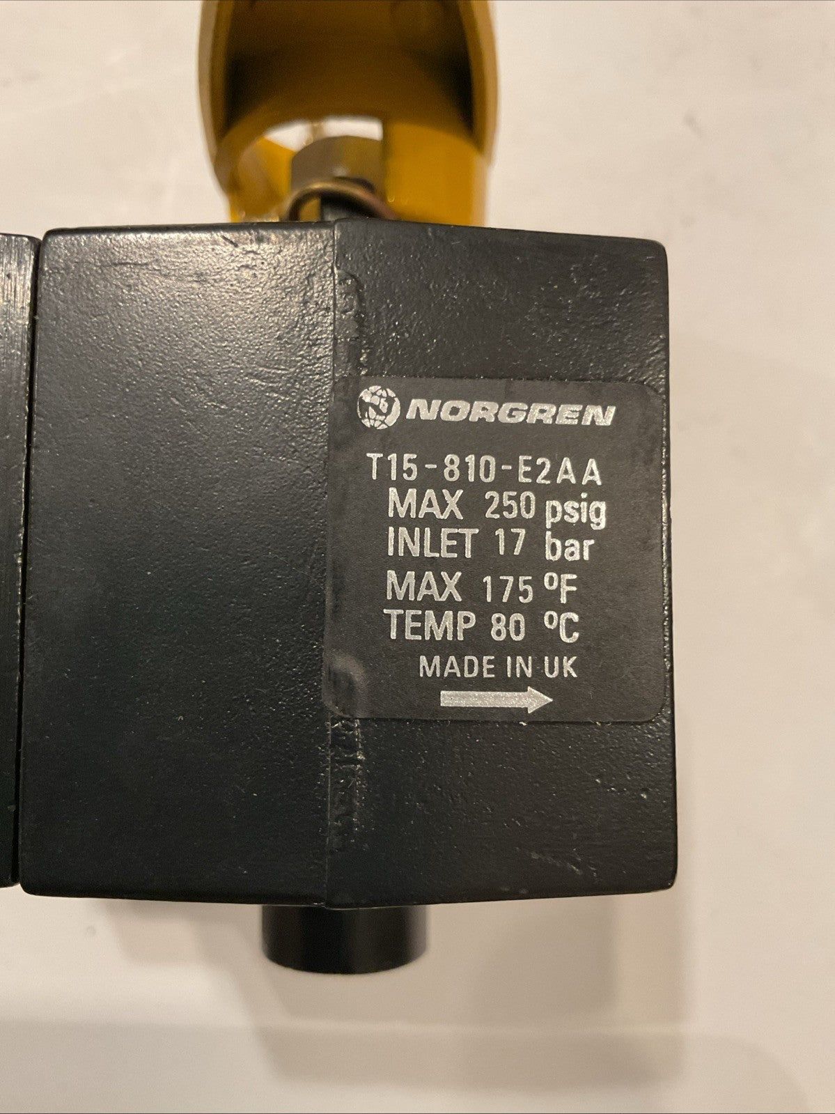 QTY 3 - NORGREN #T15-810-E2AA  INLET VALVE (250 PSIG MAX.)
