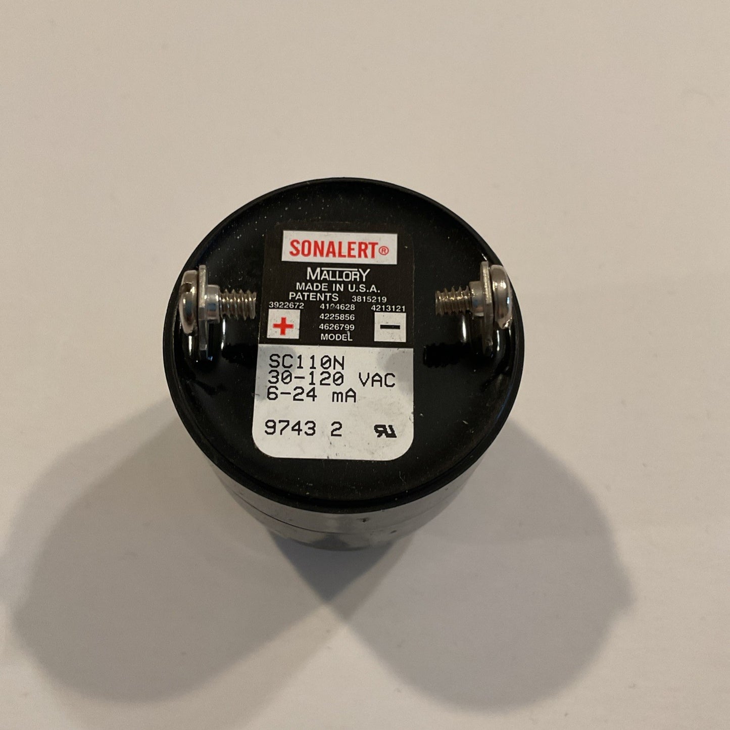 Mallory SC110N Sonalert Transducer 30-120VAC  6-24mA