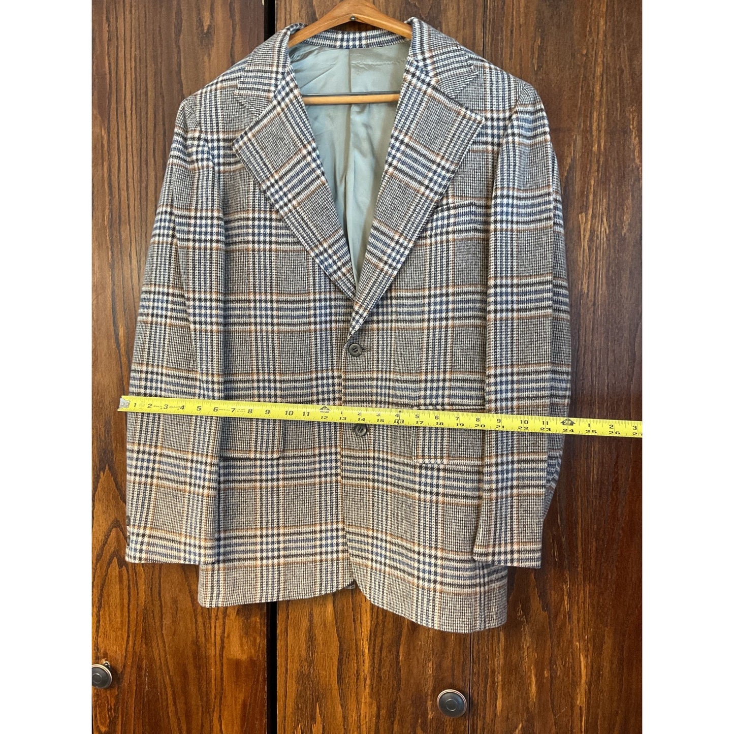 Tan and Blue Plaid Blazer