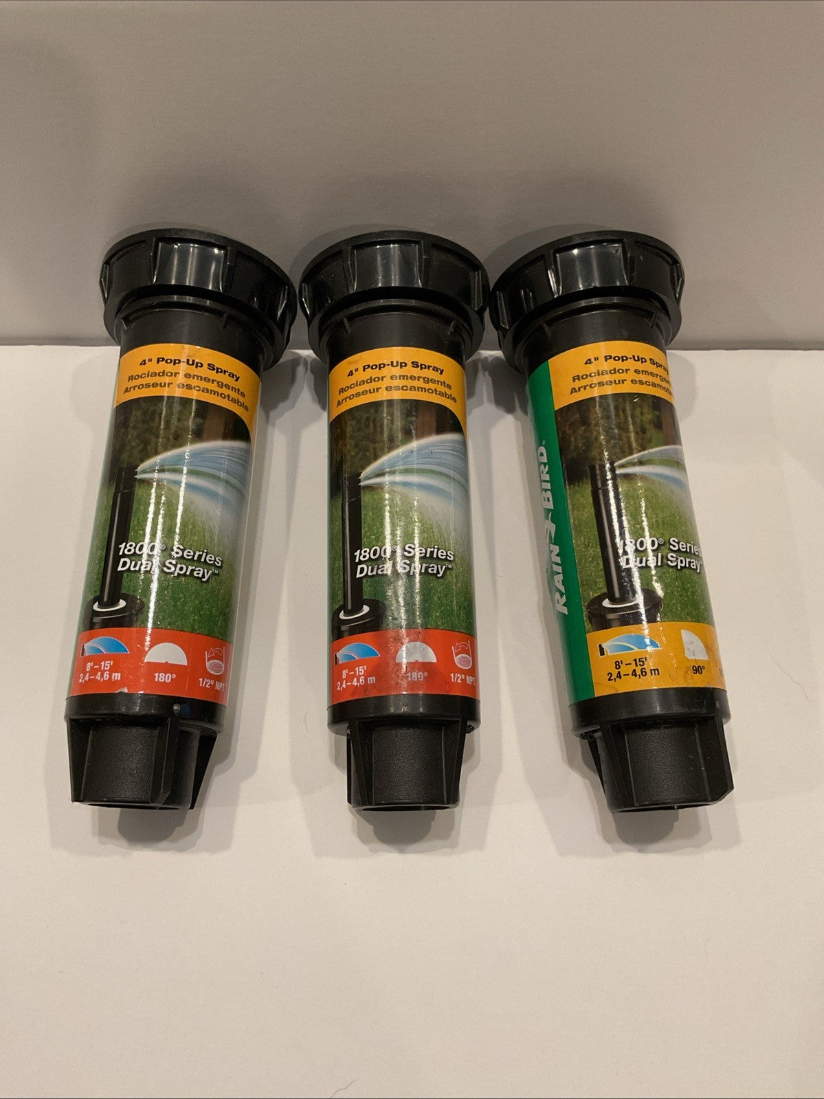 NEW - 3 Rain Bird -  1800 Series Dual Spray Pop up Sprinklers - 4"