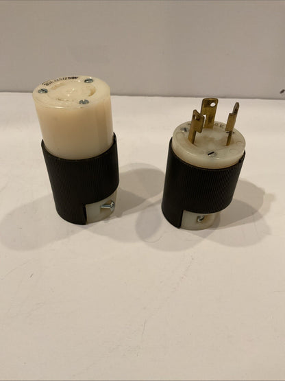 Hubbell Turn & Pull Locking Plug 30 Amp 125/ 250V set